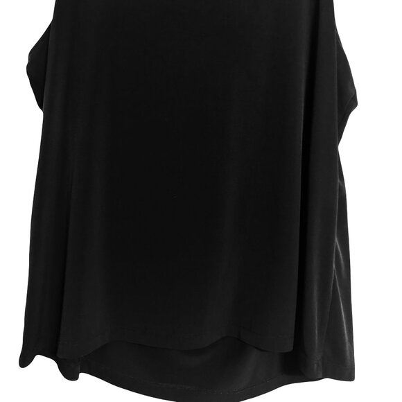Calvin Klein 1X Black Draped Cowl Neck Blouse | Elegant Flowy Top Plus Size - Picture 4 of 5
